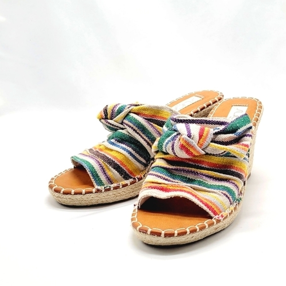 NWOT‎ Sugar multicolor boho wedge heels size 10M - Picture 1 of 8